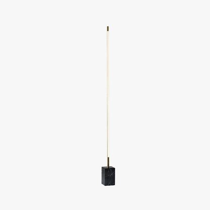 Edge Minimalist Linear Floor Lamp, Black/Gold, Metal/Marble
