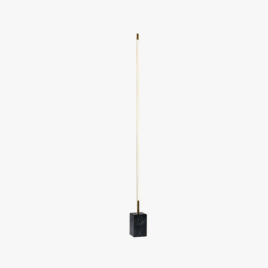 Lampada da terra lineare minimalista Edge, Nero/Oro, Metallo/Marmo