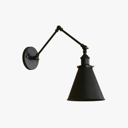 Zynar Vintage Adjustable Wall Lamp, Metal, Black/Rust, Living Room