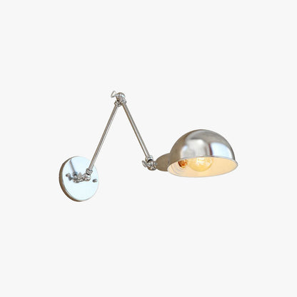 Epoch Wall Lamp Dome Minimalist, Adjustable Metal, Silver, Bedroom
