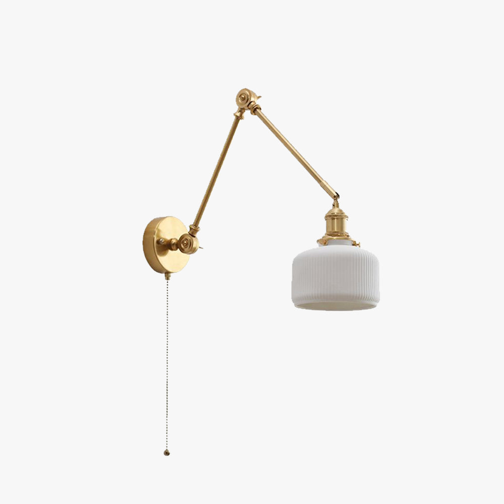 Arisha Wall Lamp Modern Drum Ceramics Metal Adjustable, White