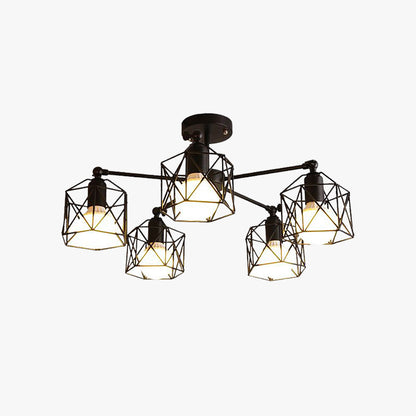 Arisha Black Semi-Flush Mount Ceiling Light