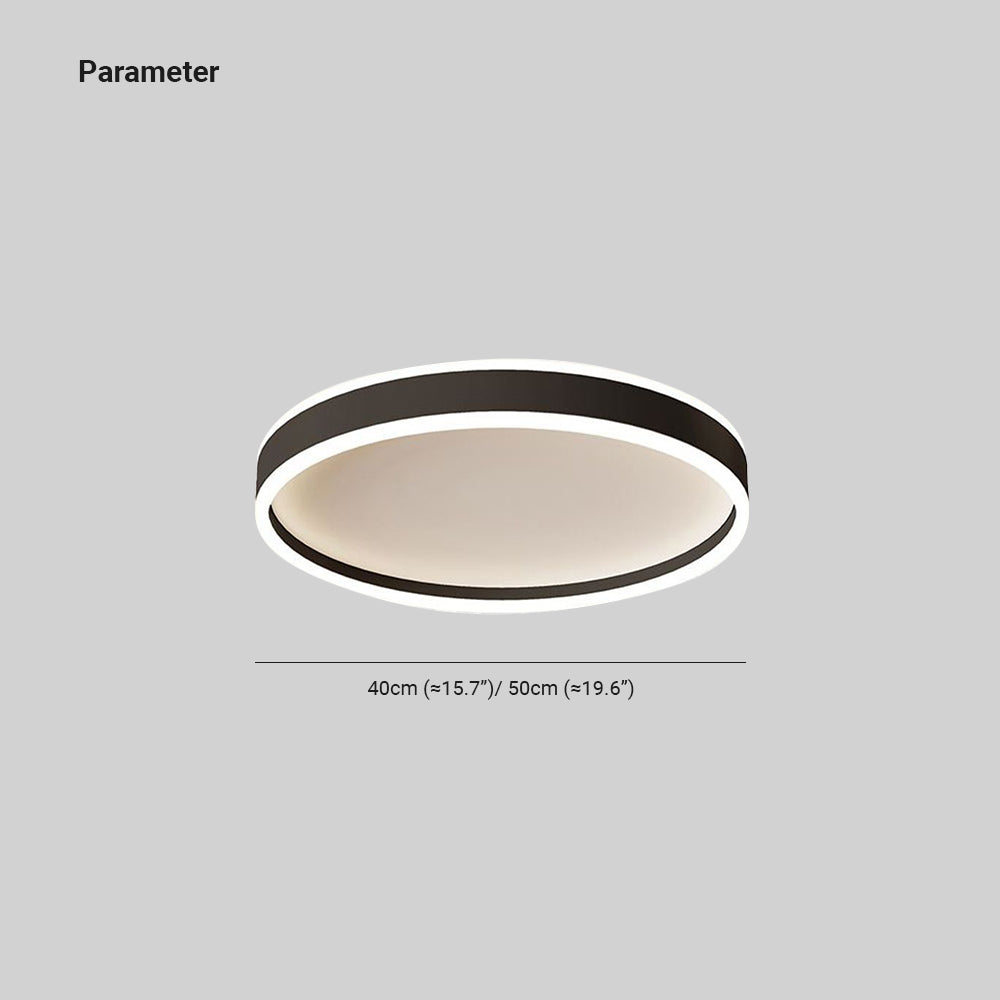 Arisha Modern Round Led Metal Flush Mount Ceiling Light, White/Black