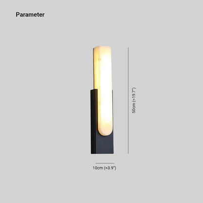 Arisha Modern Rectangular Stone Metal Wall Lamp