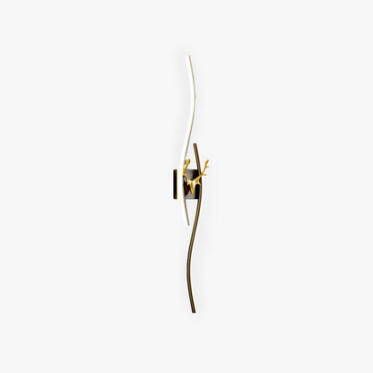 Arisha Modern Linear Metal Vanity LED Wall Lamp, Black/Gold