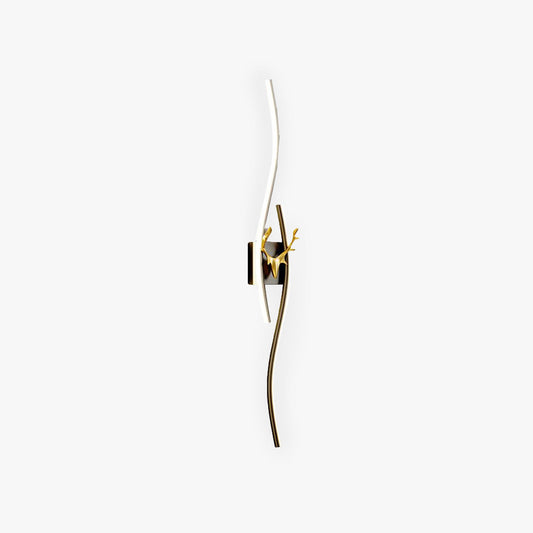 Arisha Applique murale LED linéaire moderne en métal, noir/doré