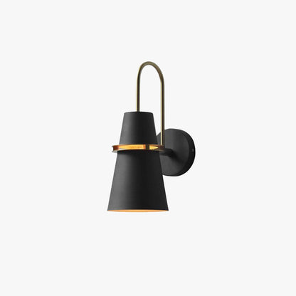 Valentina Modern Cone Metal Wall Lamp, Black/White/Blue