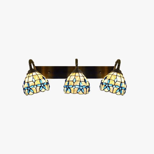 Applique murale de chambre en métal/verre en forme de fleur vintage Arisha