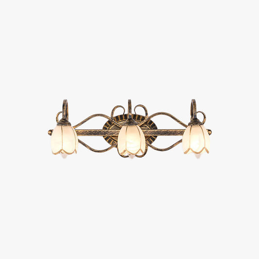 Arisha antiek koperen bloemspiegel voorijdelheid wandlamp