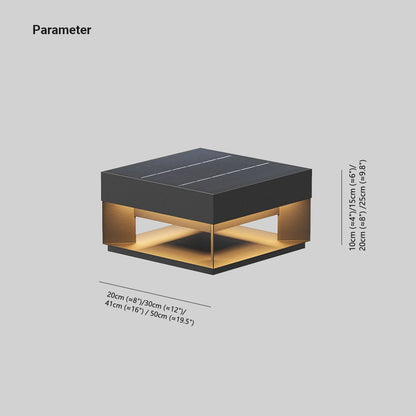 Ray Post Modern Solar Square Metal LED Outdoor Light