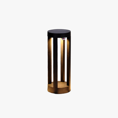 Ray Minimalist Cylindrical Hollow Solar Outdoor Path Light, Black