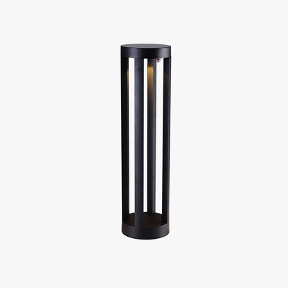 Ray Minimalist Cylindrical Hollow Solar Outdoor Path Light, Black