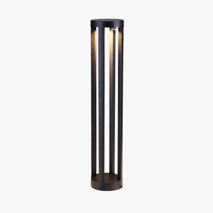 Ray Minimalist Cylindrical Hollow Solar Outdoor Path Light, Black