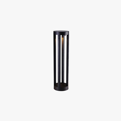 Ray Minimalist Cylindrical Hollow Solar Outdoor Path Light, Black