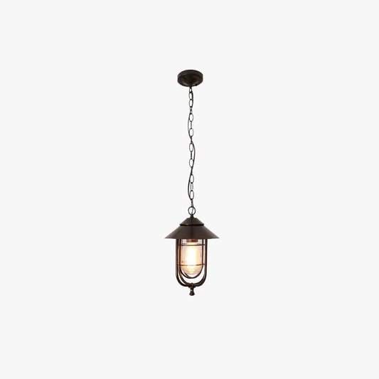 Ray Retro Lantern Metal Pendant Light, Black/Bronze
