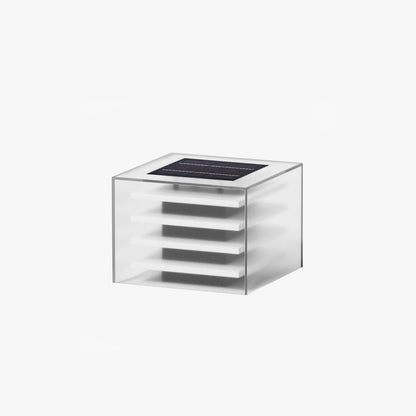 Ray Moderne rechteckige Solar-Außenlampe aus Metall, Schwarz