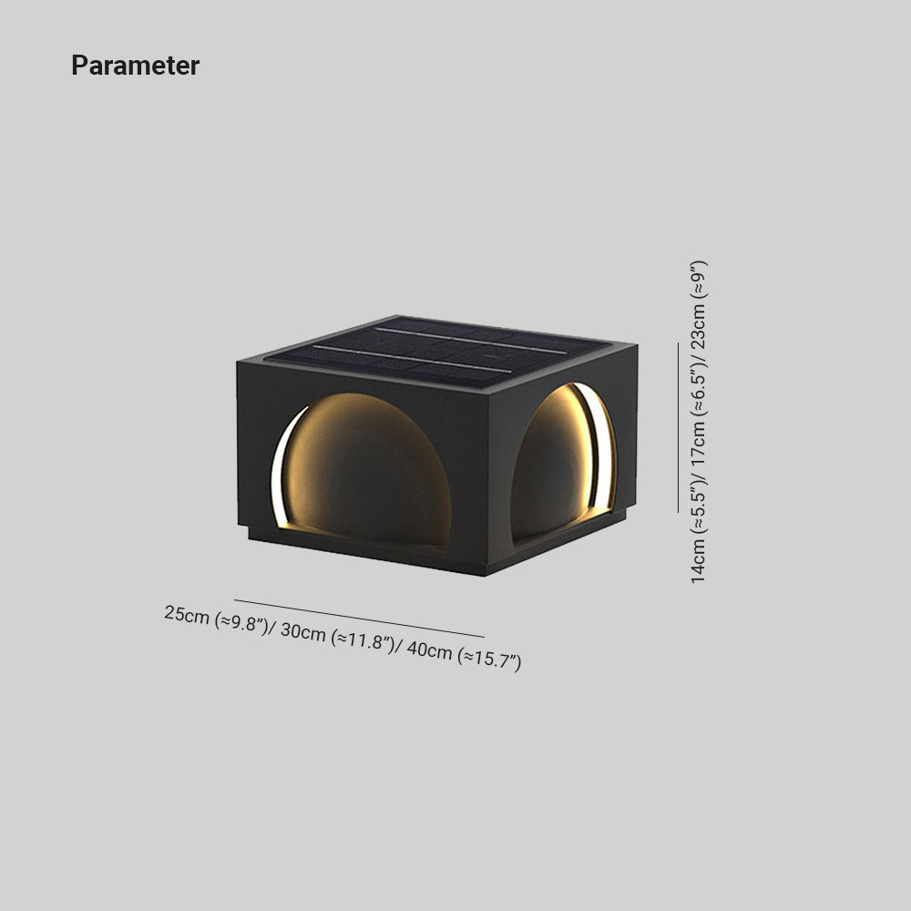 Ray Modern Rectangular Metal Outdoor Lamps Post, Black