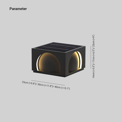 Ray Modern Rectangular Metal Outdoor Lamps Post, Black