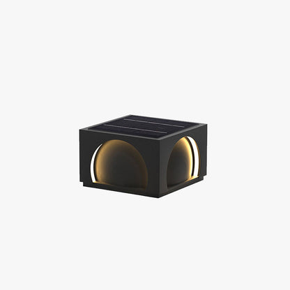 Ray Modern Rectangular Metal Outdoor Lamps Post, Black