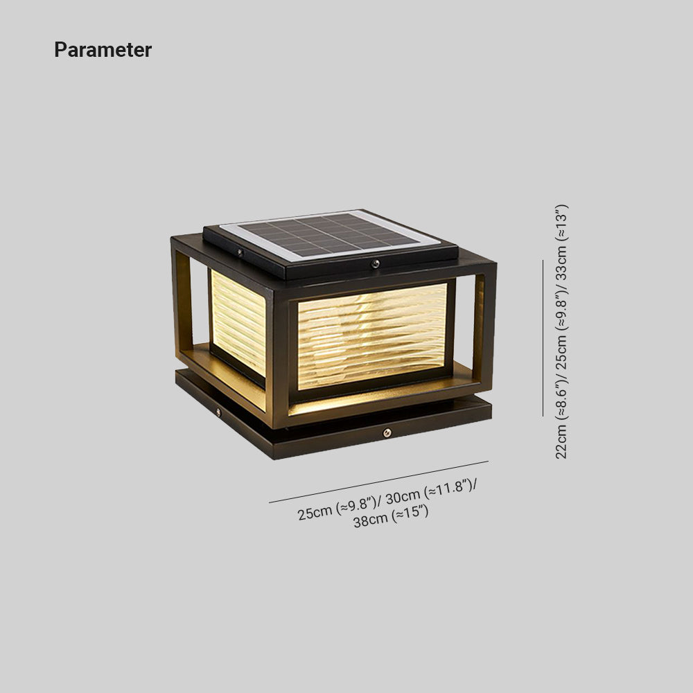 Lampes d'extérieur rectangulaires à LED contemporaines Ray en métal, noir