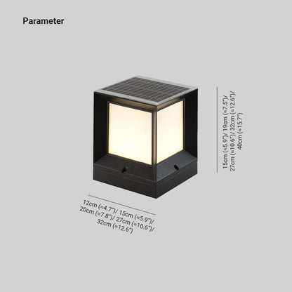 Ray Modern Simple Rectangle Metal Outdoor Floor Lamp, Black