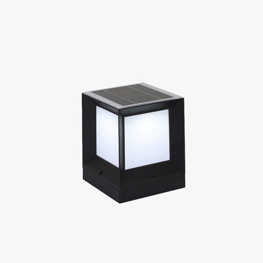 Lámpara de pie para exterior de metal rectangular simple y moderna Ray, negro