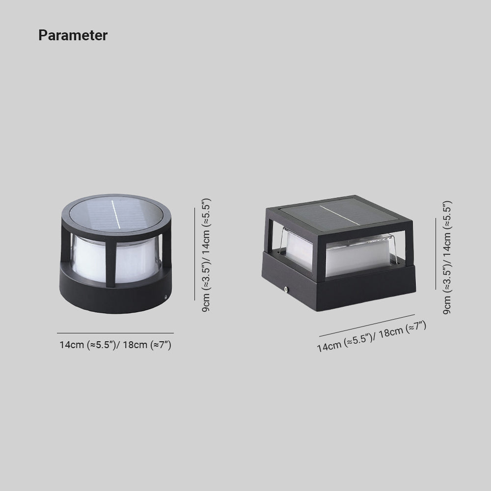 Ray Modern Cube/Cylinder Metal Lamp Outdoor, Black