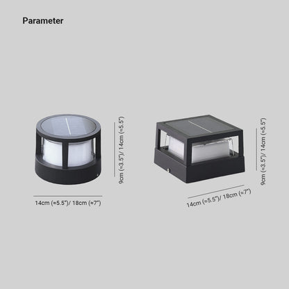 Ray Modern Cube/Cylinder Metal Lamp Outdoor, Black