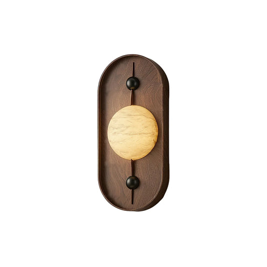 Drijfhout Albast Wandlamp Walnoot Kleur