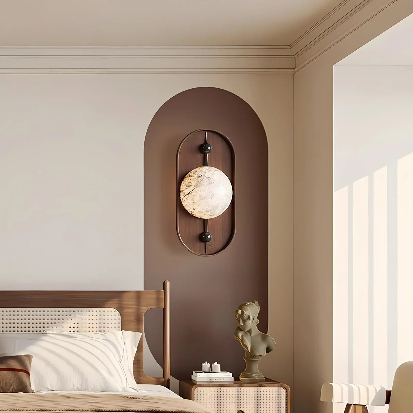 Driftwood Alabaster Wall Lamp Walnut Color