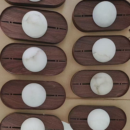 Driftwood Alabaster Wall Lamp Walnut Color
