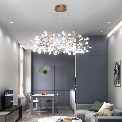 Lustre Olivia Unique Rond Sputnik Art Déco Lucioles, Salon/Chambre