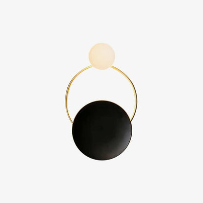 Arisha Modern LED Triple Rings Wall Lamp, Metal/Glass, Gold/Black, Bedroom