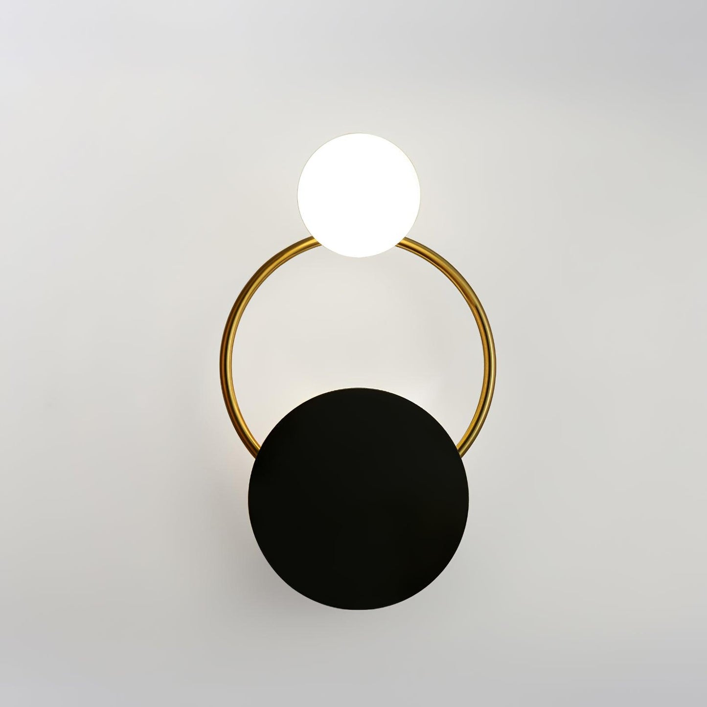 Arisha Modern LED Triple Rings Wall Lamp, Metal/Glass, Gold/Black, Bedroom