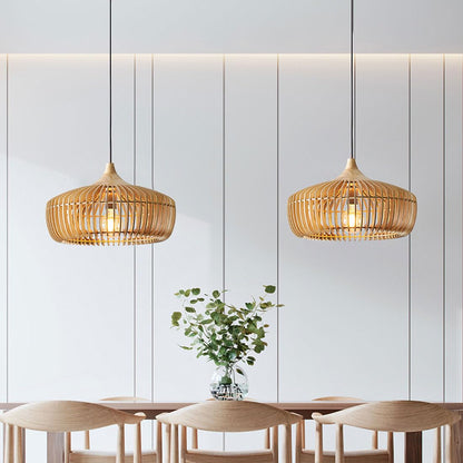 Suspension Muto scandinave-japonaise en bois pour chambre/salon