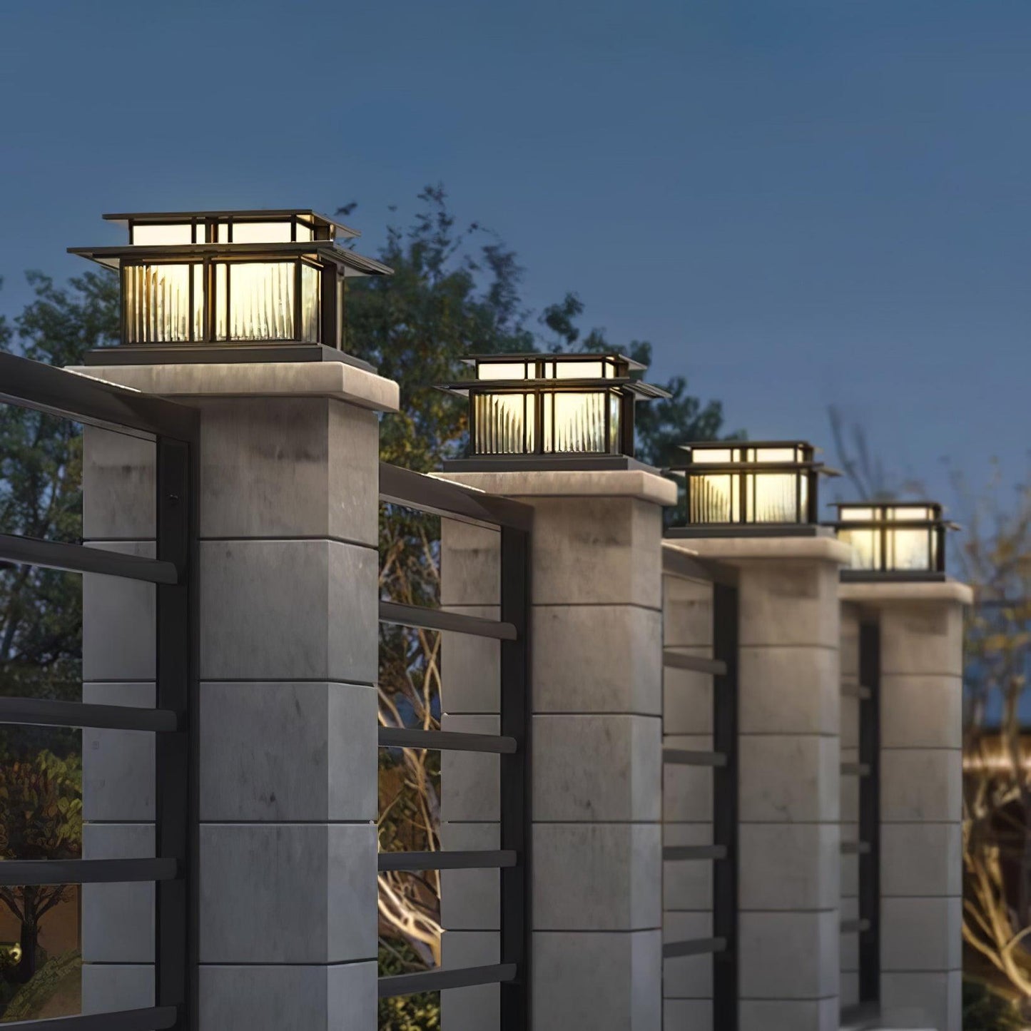 Milo Pillar Solar /HardWire Outdoor Light