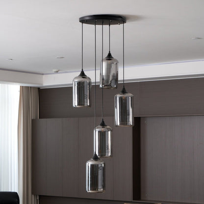 June Suspension minimaliste en verre fumé gris