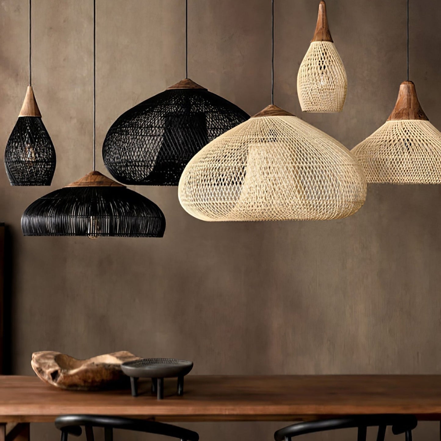 Evelyn Braided Rattan Livingroom Pendant Lamp