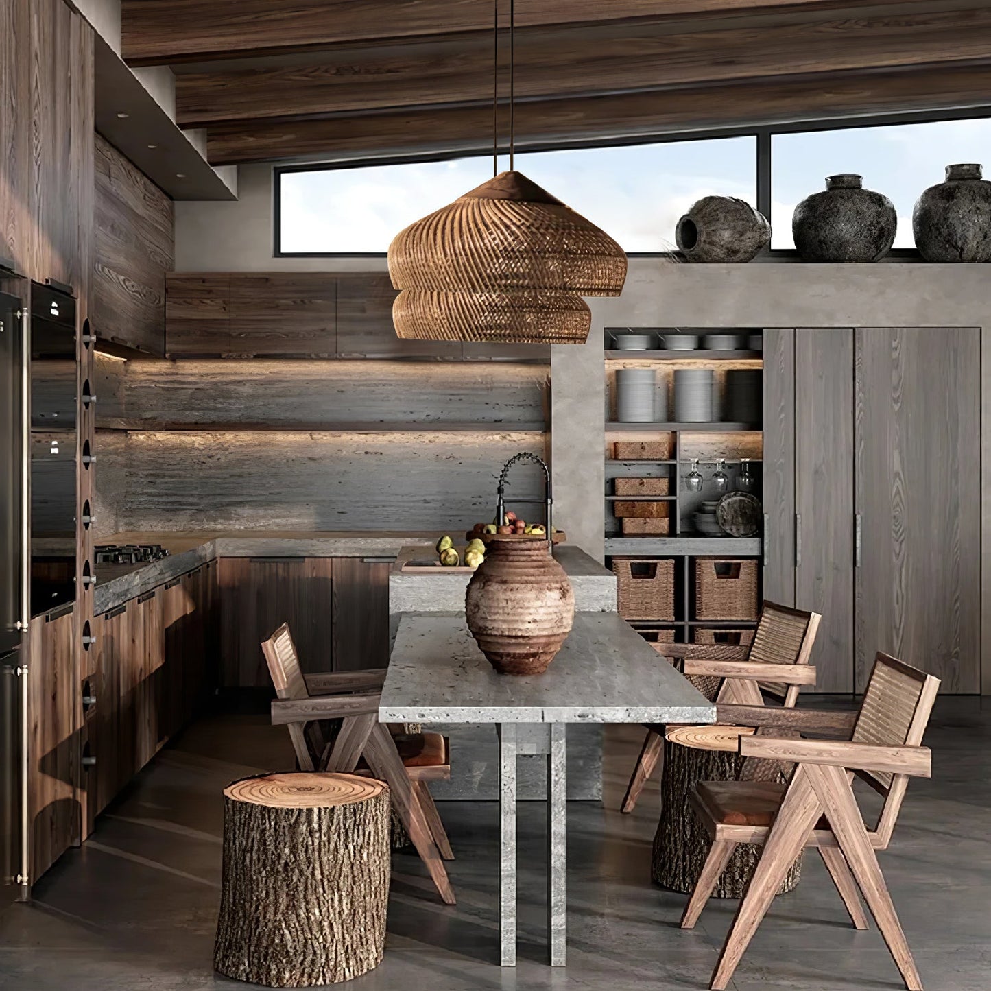 Evelyn Braided Rattan Livingroom Pendant Lamp