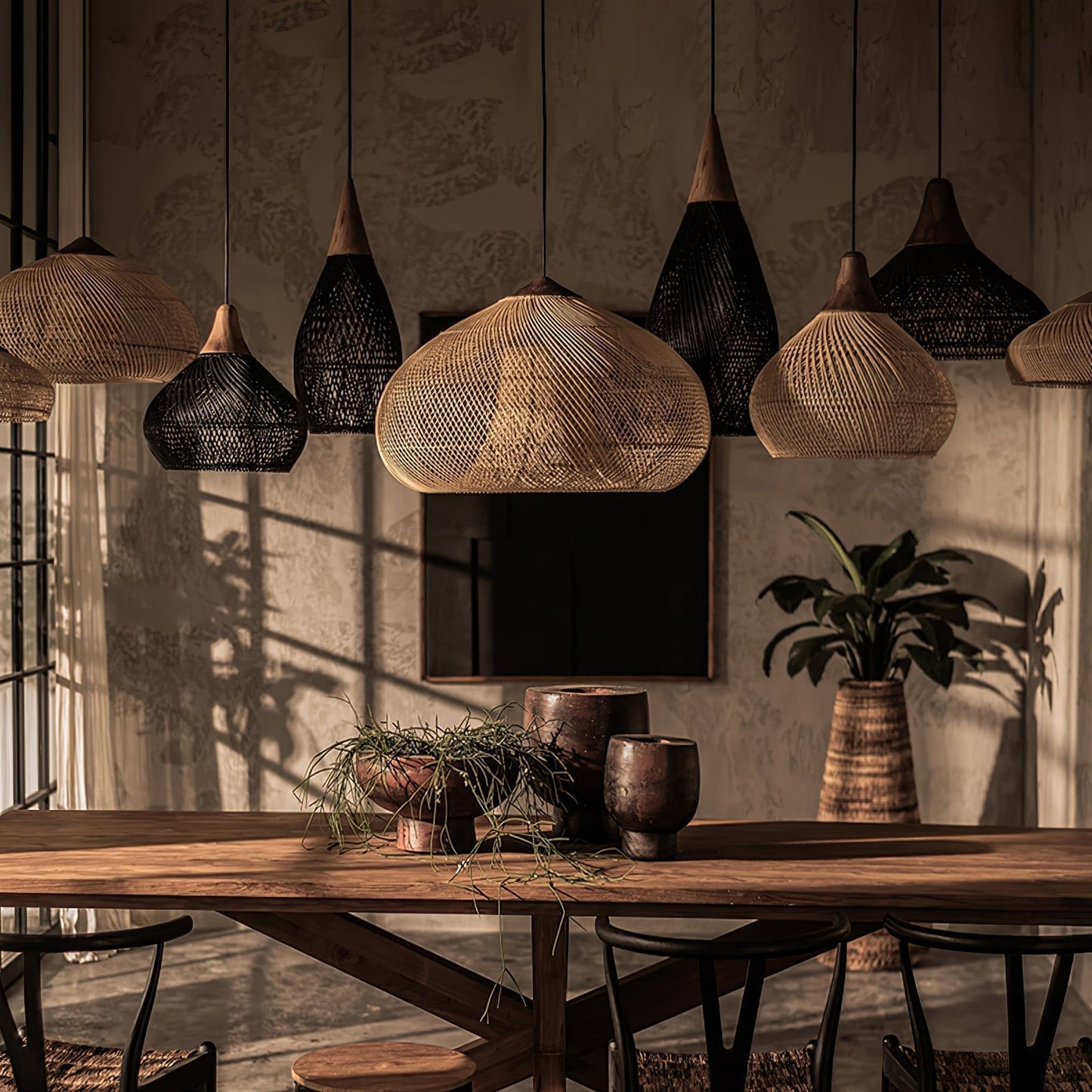 Evelyn Braided Rattan Livingroom Pendant Lamp