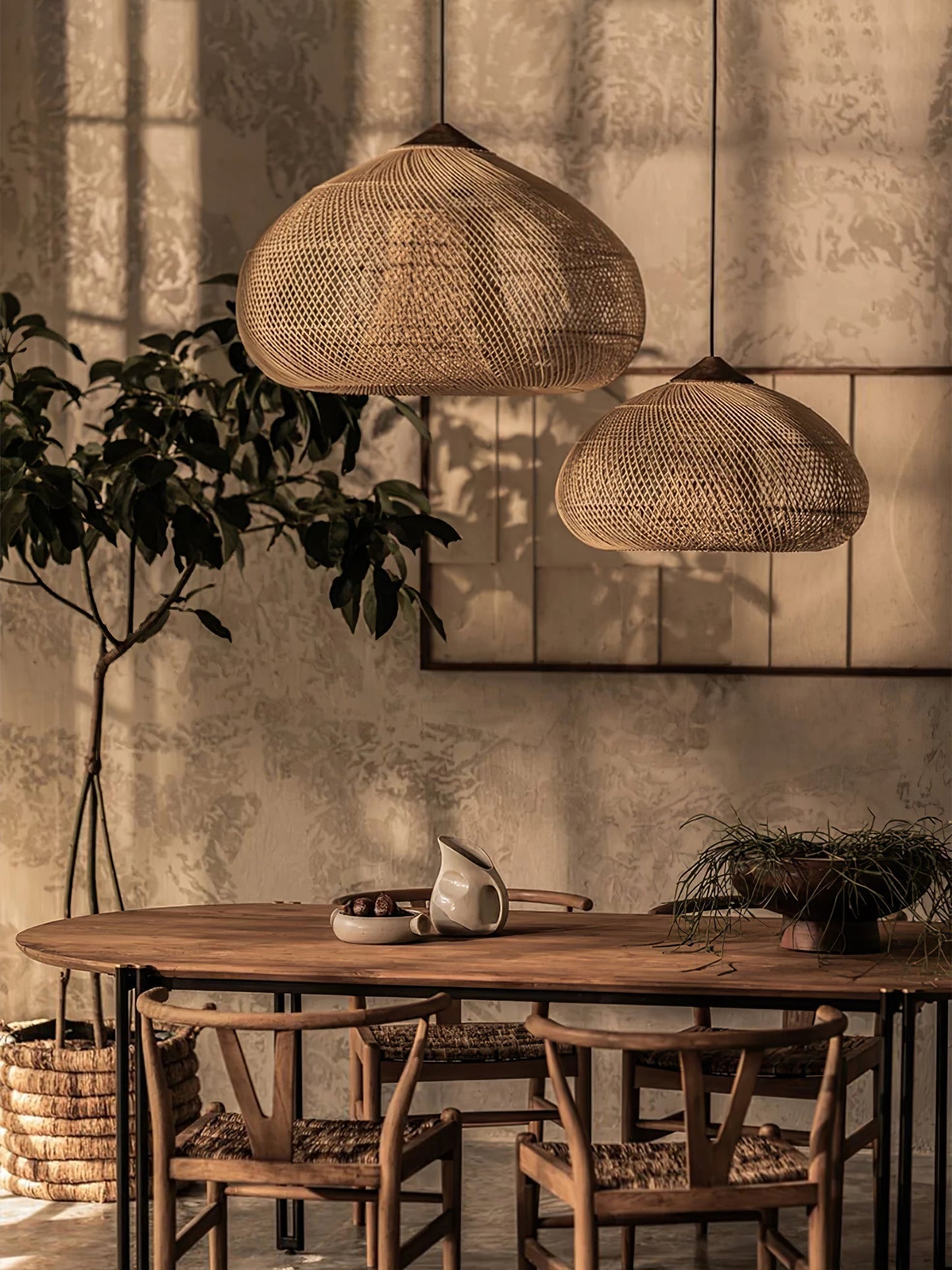 Evelyn Braided Rattan Livingroom Pendant Lamp