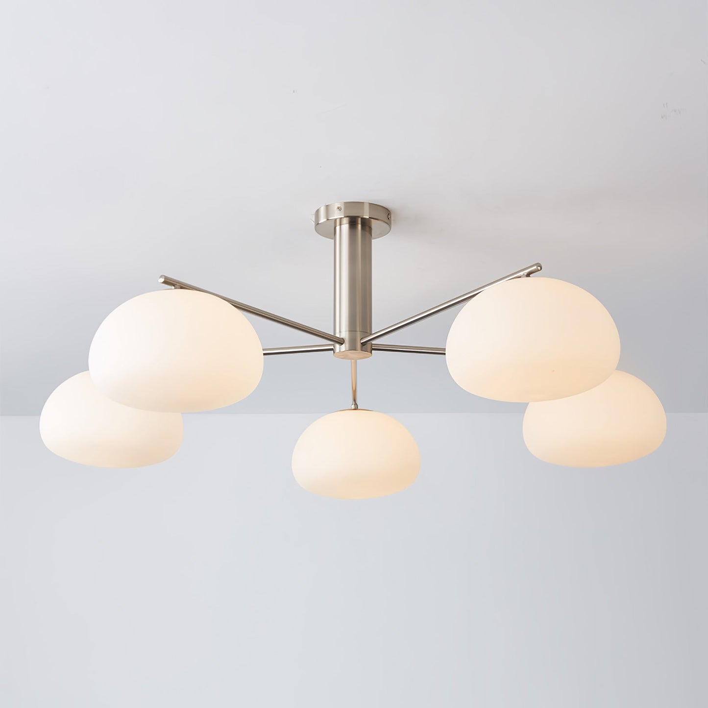 Silva Moderne LED-Pendelleuchte aus Metall mit mehreren Glaskugeln und weißem Lampenschirm für Schlafzimmer und Wohnzimmer, Gold/Nickel