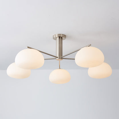 Silva Moderne LED-Pendelleuchte aus Metall mit mehreren Glaskugeln und weißem Lampenschirm für Schlafzimmer und Wohnzimmer, Gold/Nickel