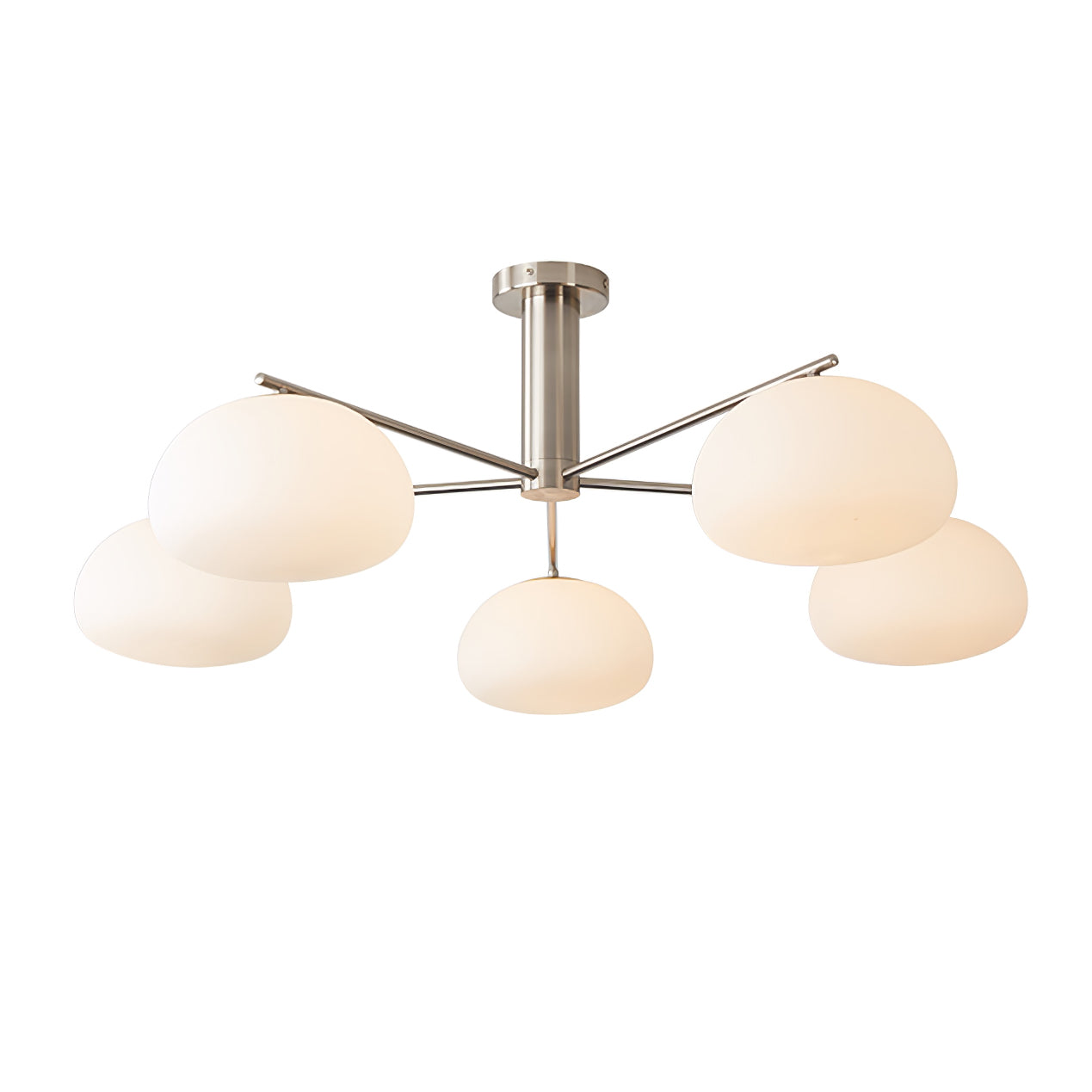 Silva Moderne LED-Pendelleuchte aus Metall mit mehreren Glaskugeln und weißem Lampenschirm für Schlafzimmer und Wohnzimmer, Gold/Nickel