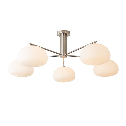 Silva Moderne LED-Pendelleuchte aus Metall mit mehreren Glaskugeln und weißem Lampenschirm für Schlafzimmer und Wohnzimmer, Gold/Nickel