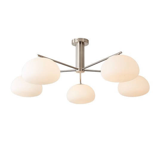 Silva Moderne LED Metaal Multi Glazen Bol Witte Lampenkap Slaapkamer Woonkamer Hanglamp, Goud/Nikkel