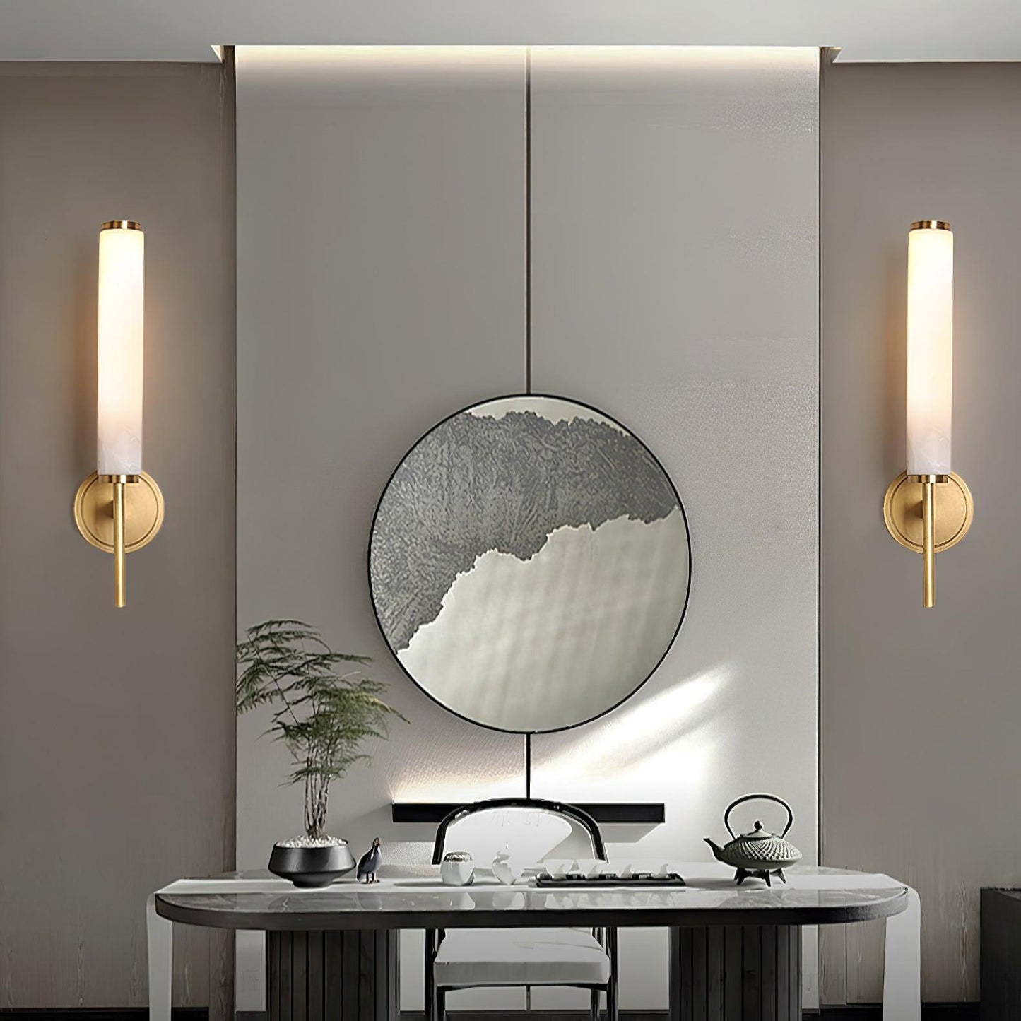 Kristy Art Deco  Alabaster  Wall Lamp