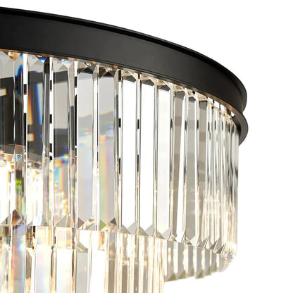 Arisha moderne LED decoratieve luxe hanglamp kristal metaal zwart/gouden ring slaapkamer/woonkamer