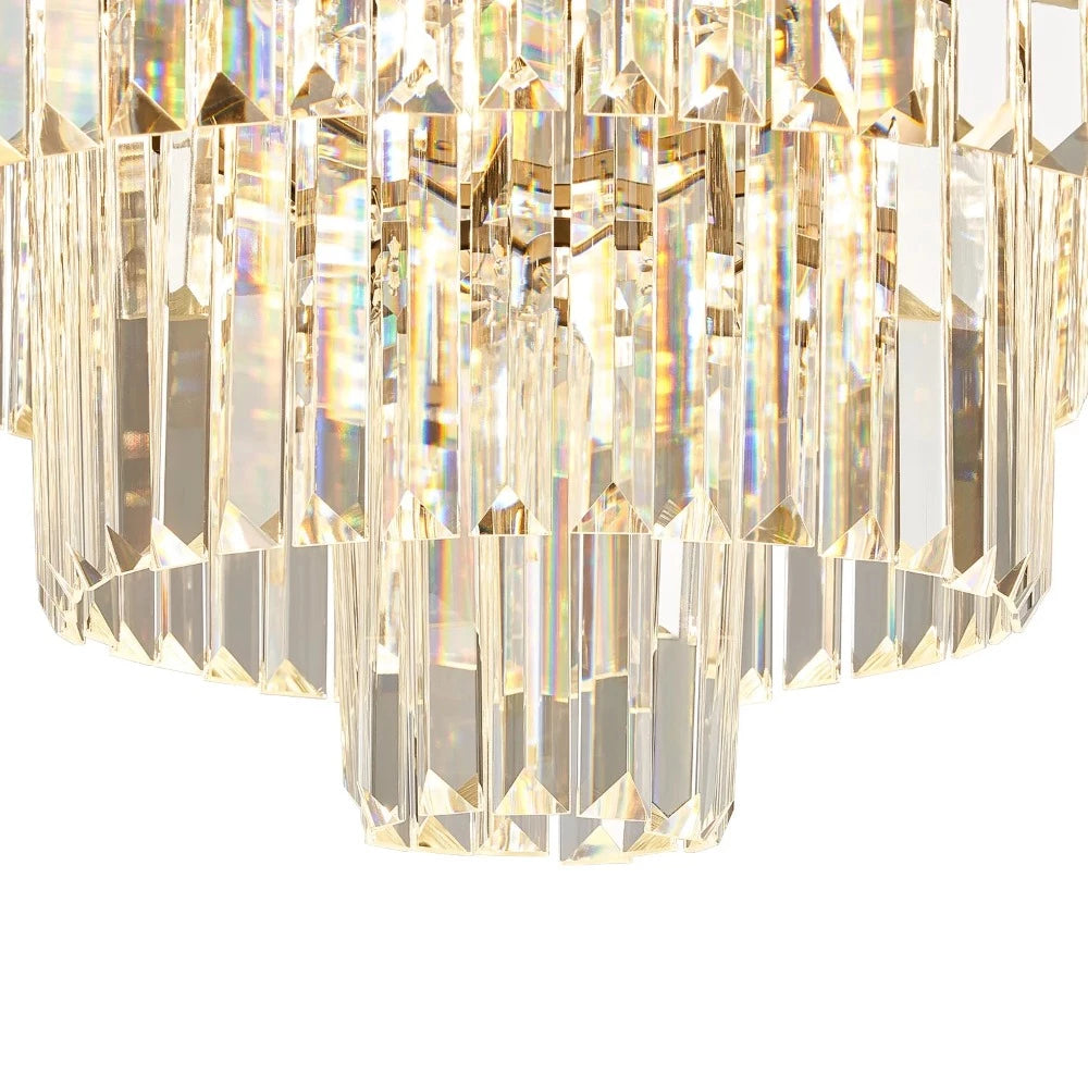 Arisha moderne LED decoratieve luxe hanglamp kristal metaal zwart/gouden ring slaapkamer/woonkamer