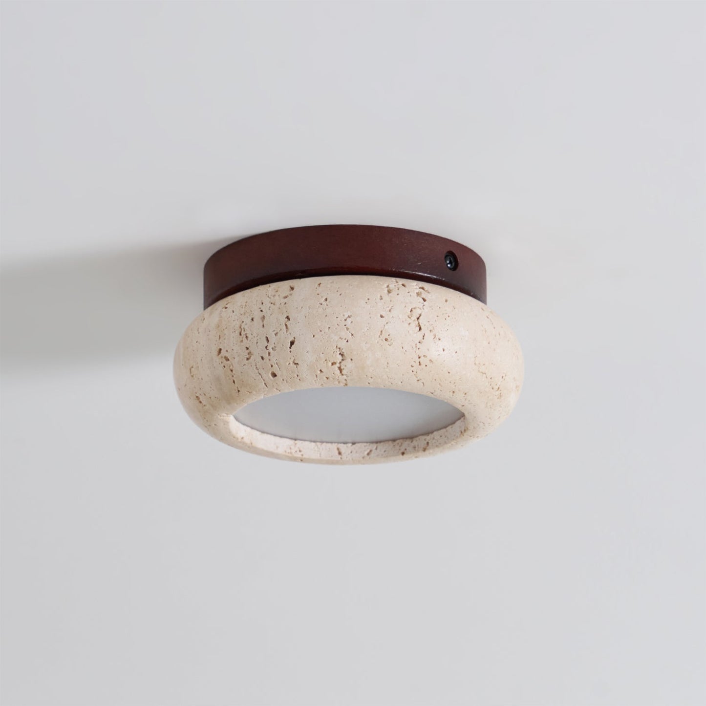 Ritta Mini Donut   Travertine Ceiling Light